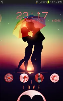 Cute Couple Kiss GO Locker Theme android App screenshot 4